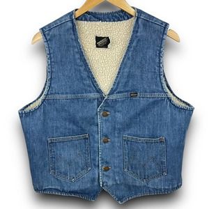 Wrangler Denim Vest with Sherpa Lining